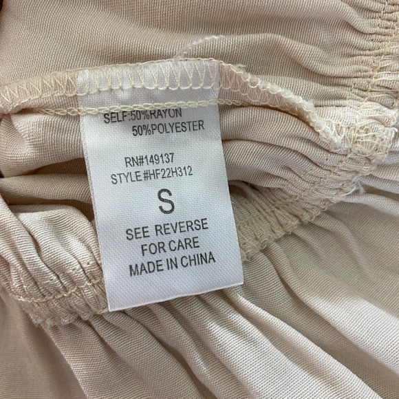 Hyfve Women Boho Babydoll Fairy Top Long Sleeve S Beige Crop Peasant Smocked - Picture 8 of 10